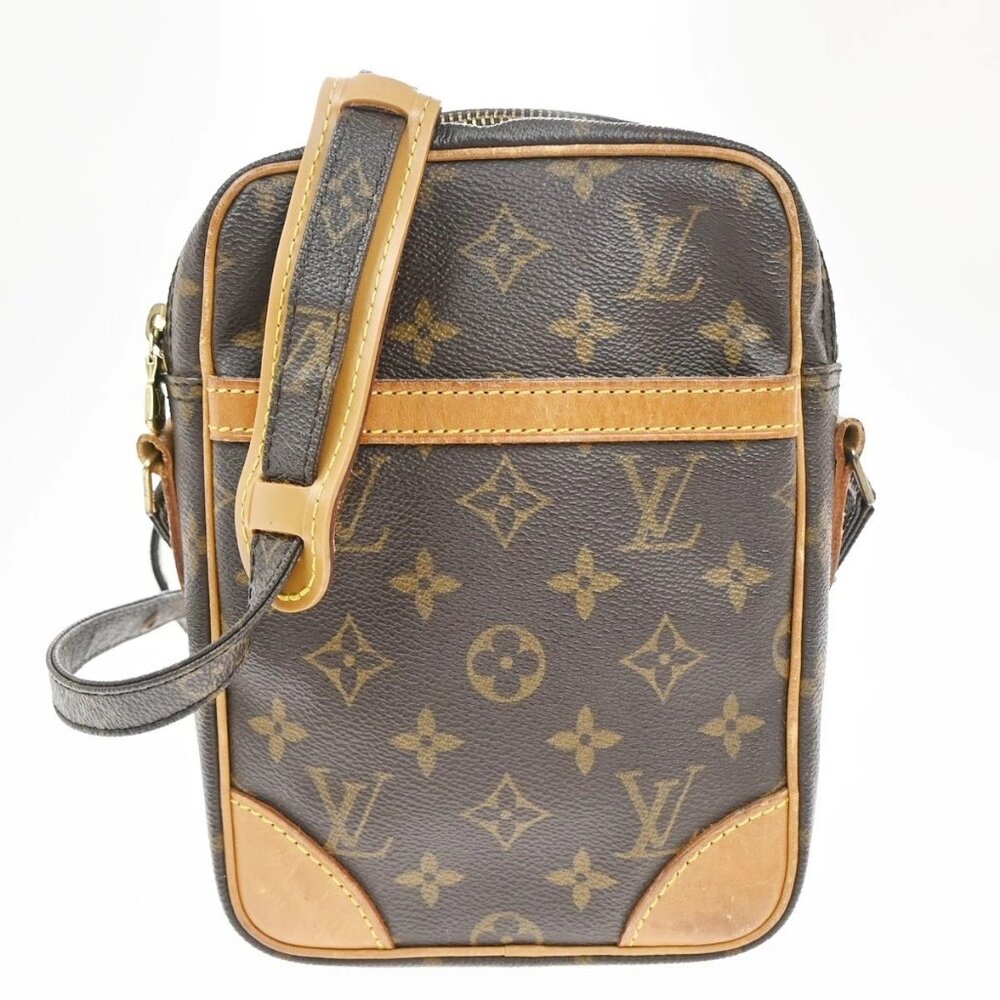 LOUIS VUITTON Danube Shoulder Bag Monogram Leather Brown France M45266 32KC147